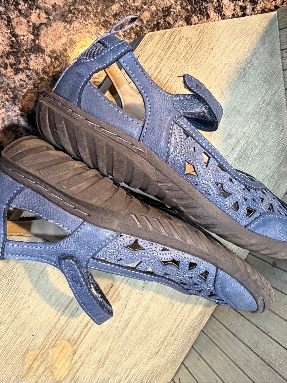 Jambu Cornflower Blue Cutout Mary Jane Flats with Adjustable Strap 9W - Picture 7 of 9